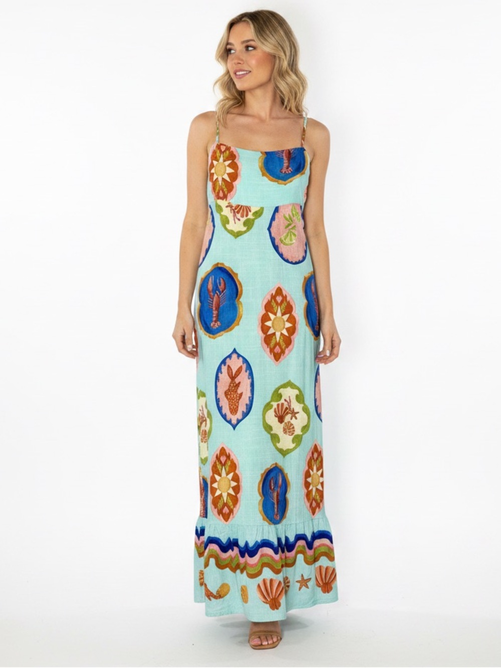 Label of Love Anthropologie Blue Boardwalk Maxi Dress